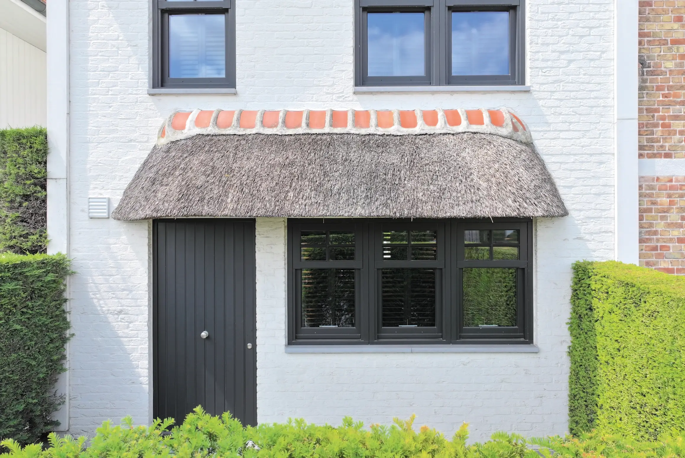 Thatched roof façade detail